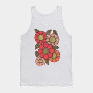 Flower Power, orange and pink, retro florals Tank Top